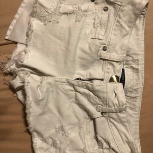 White jean shorts from American Eagle